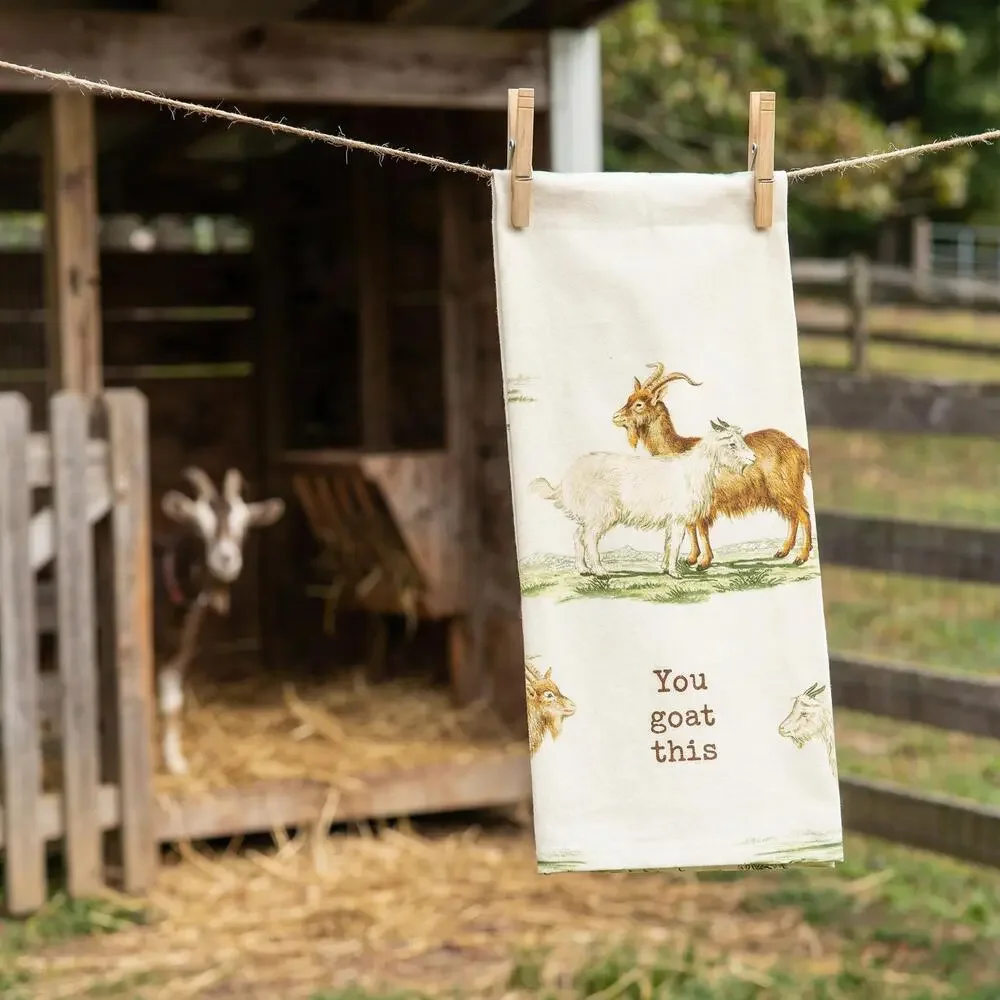 You Goat This Dish Cloth Towel | Cotten Linen Novelty Tea Towel | Cute Kitchen
